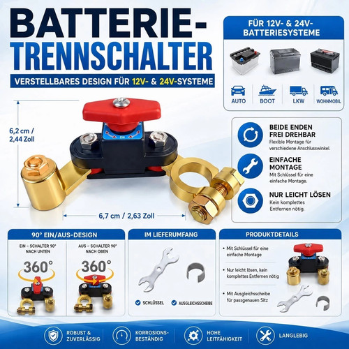 12v 24v batterie trennschalter - 24v,